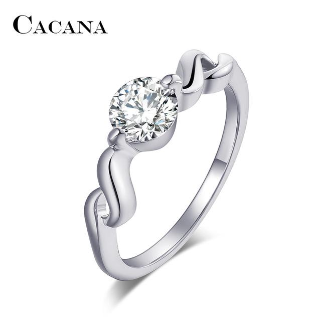 Gold and CZ Engagement Ring