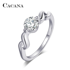 Gold and CZ Engagement Ring