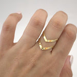 Double V Lines Ring
